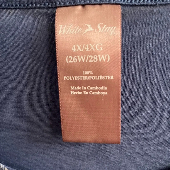 4X~ WHITE STAG~ BLOUSE W TOPPER~ - Picture 2 of 10